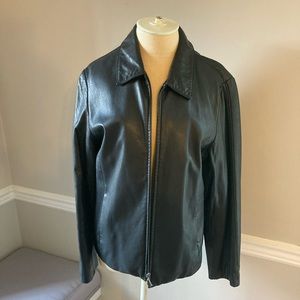 Vintage Leather Jacket Black 90s